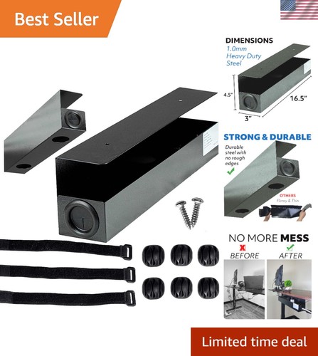 Durable black under desk - under, cable